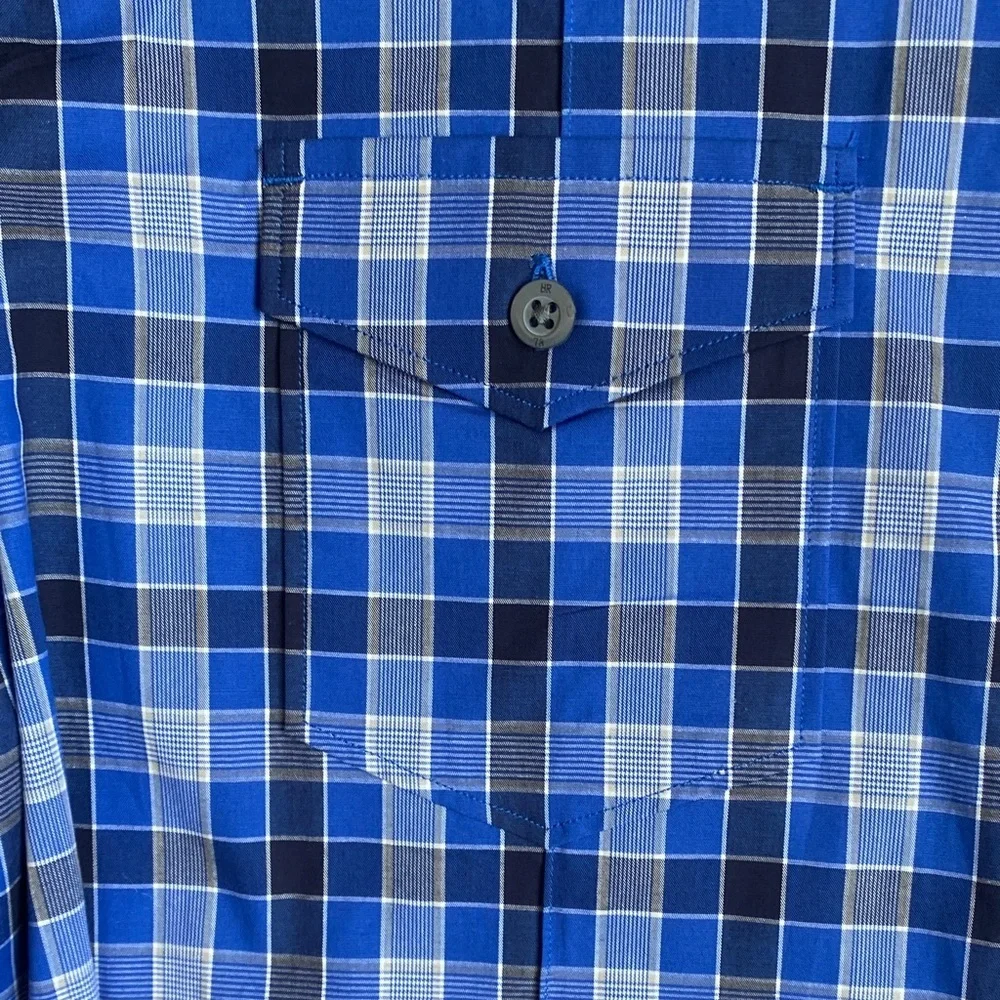 Banana Republic slim fit Blue Checkered Button-Down Shirt